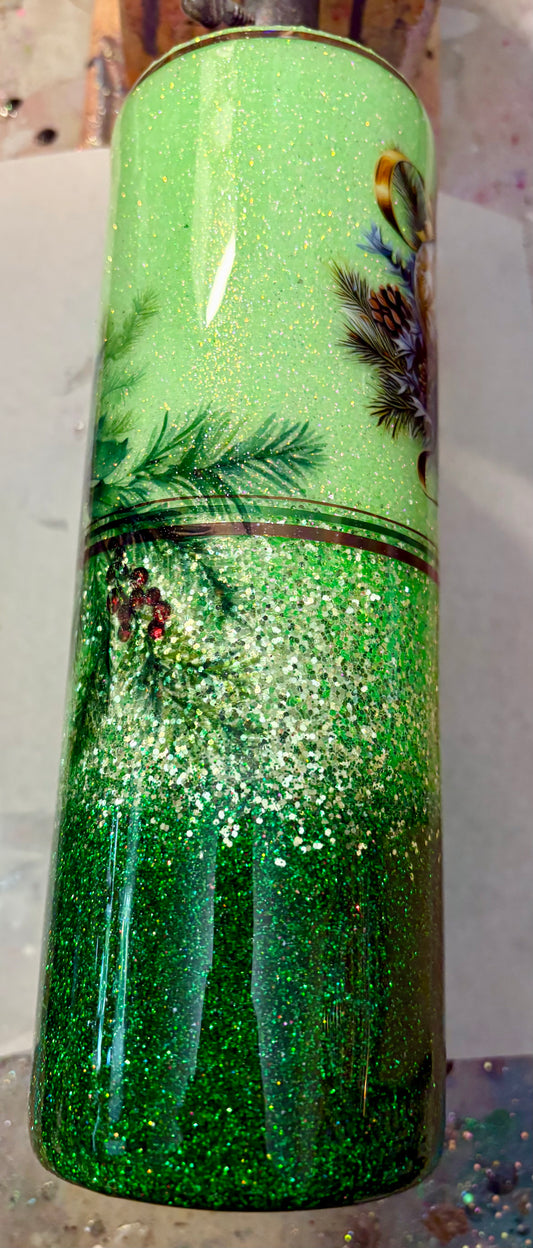 30 oz Green Glittered Beauty