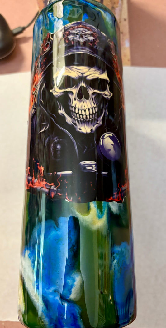 30 oz Glow Skull/Biker Tumbler