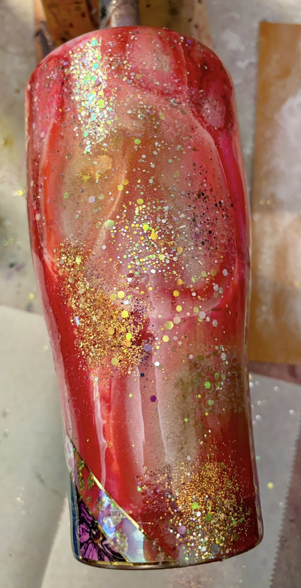 30 oz Modern Curve/Gorgeous Pink floral tumbler