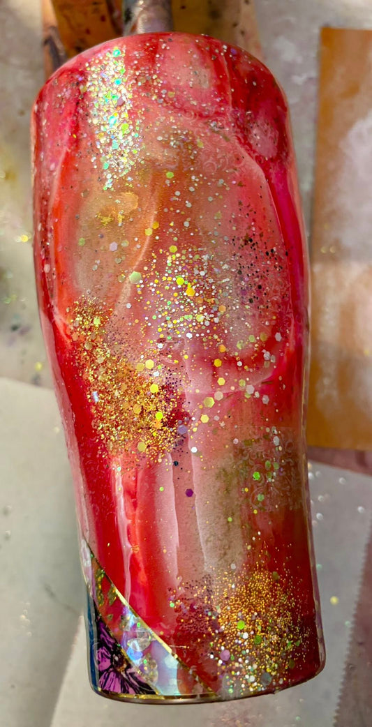 30 oz Modern Curve/Gorgeous Pink floral tumbler