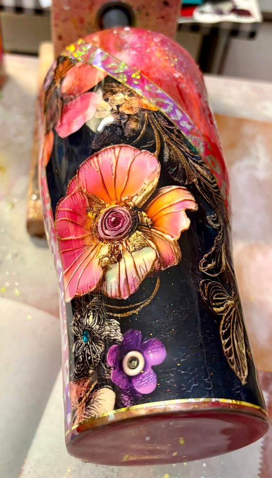 30 oz Modern Curve/Gorgeous Pink floral tumbler