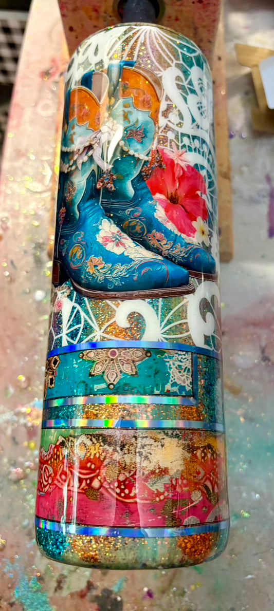 30 oz Western Themed Skinny Tumbler