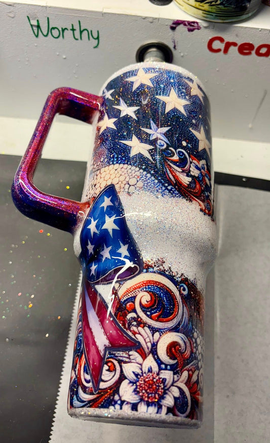 40 oz Travel Tumbler/Born in the USA