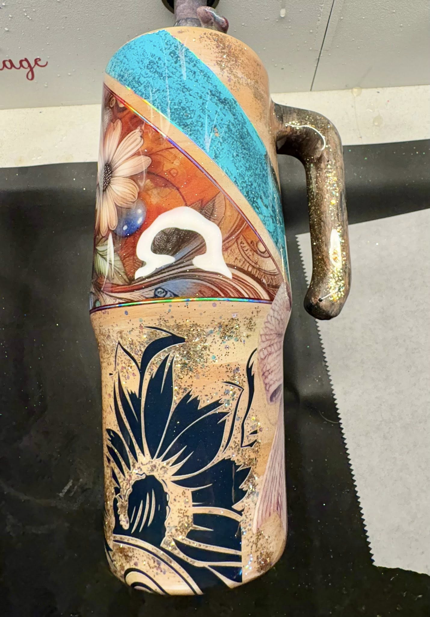30 oz Grippy Tumbler/Gorgeous Fall Floral and vinyl