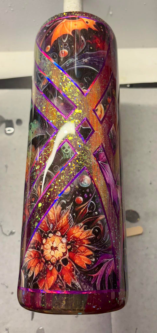 30 oz Skinny Straight Tumbler/Halloween vinyl cut out