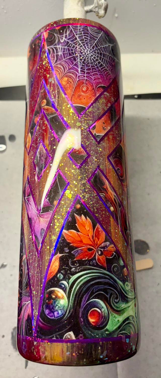 30 oz Skinny Straight Tumbler/Halloween vinyl cut out