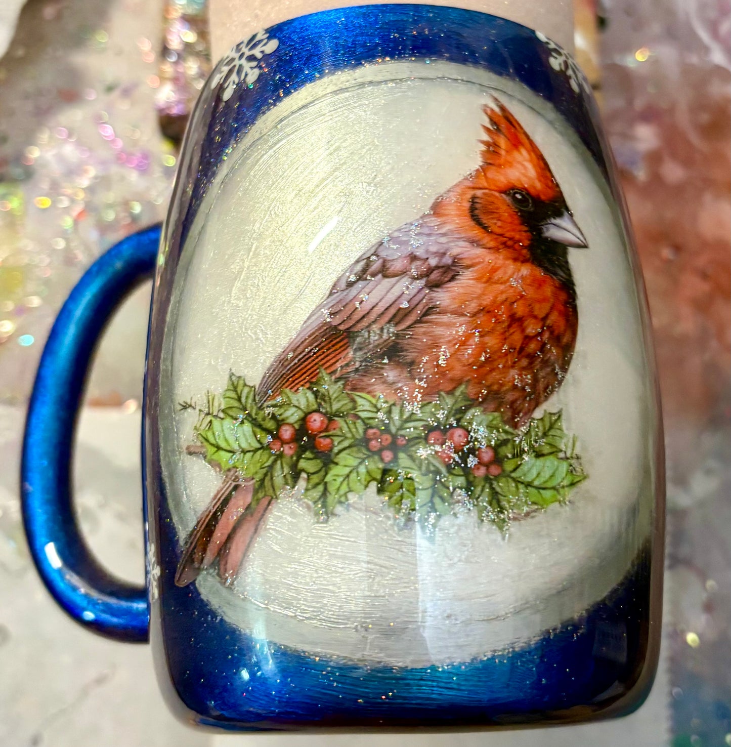 14 oz Cardinal Snowflake Mug