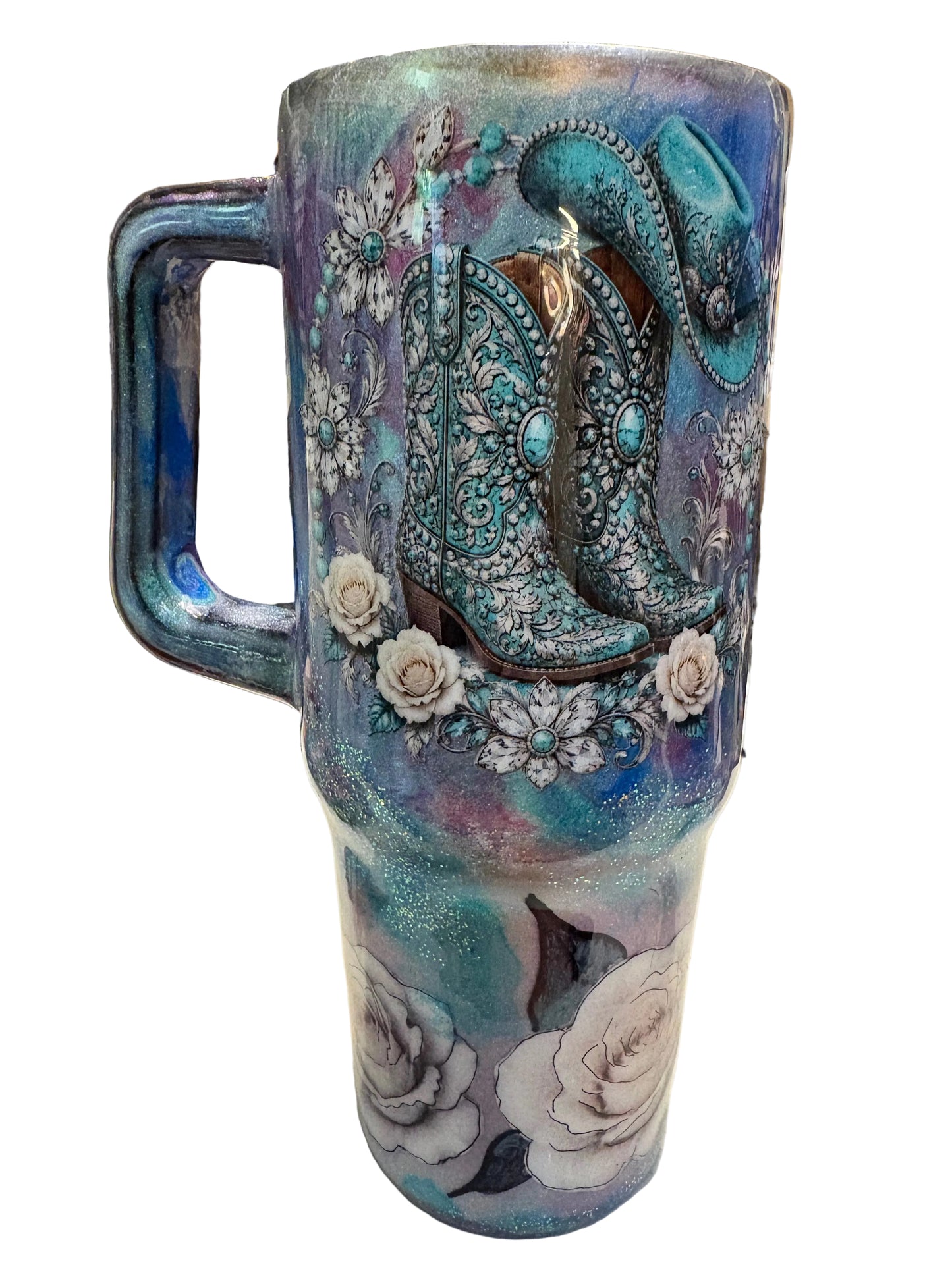 30 oz Grippy Tumbler Western Boots with hat