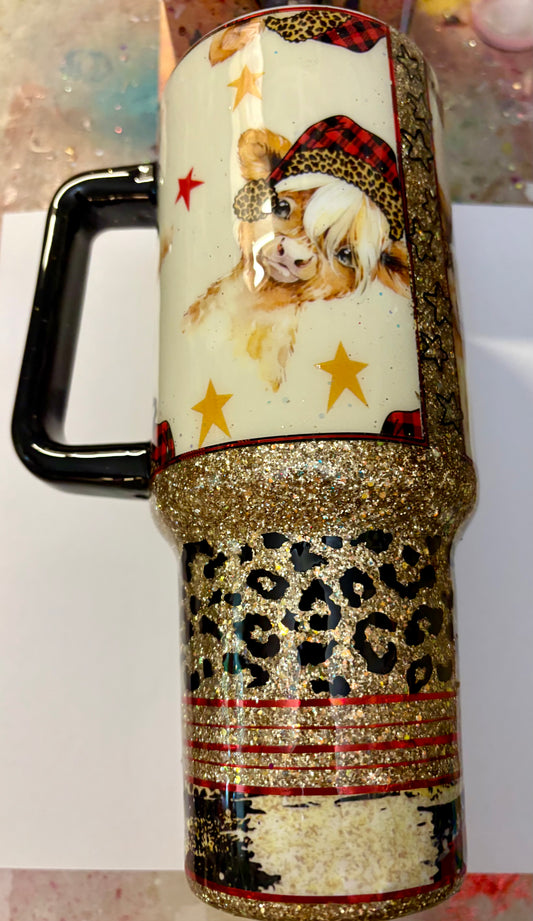 40 oz Highland Cow Travel Tumbler