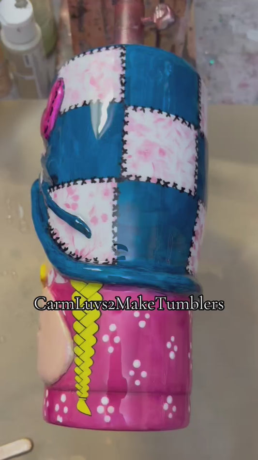 3D 30 oz clay sculpted epoxy tumbler